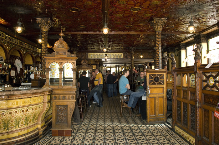 The interior of The Crown Bar in Belfast