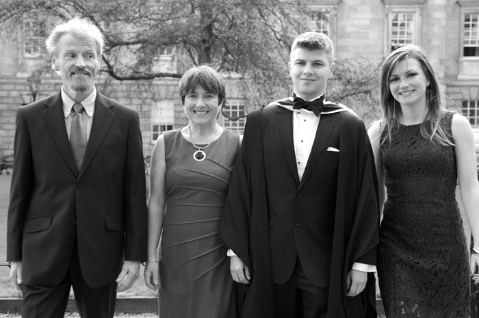 Family Graduation Portrait at Trinity College Dublin