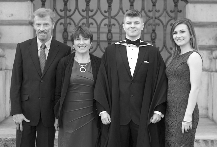 Family Graduation Portrait at Trinity College Dublin