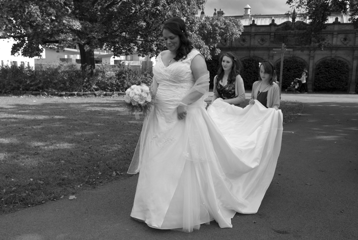 The bride arrives to be married at the Haughton House at Dublin Zoo