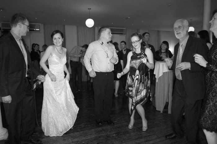 The bride and groom dance at their wedding party at Fallon & Byrne