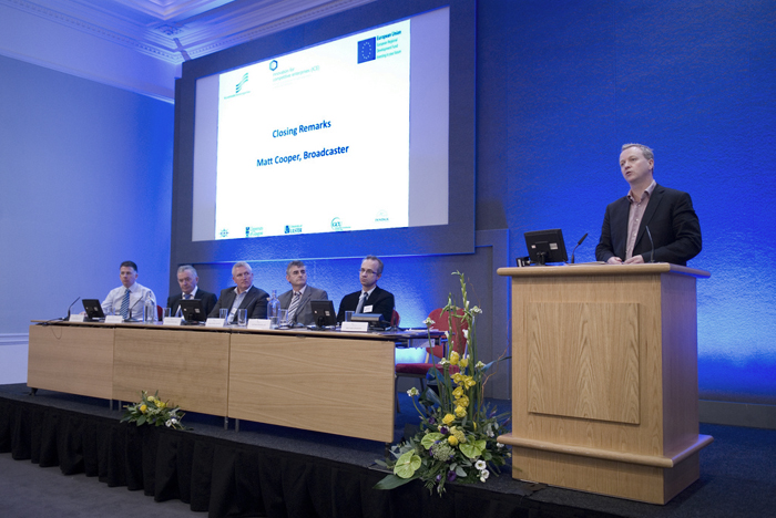 Broadcaster Matt Cooper giving the keynote speech at the ICE Project Conference in Dublin Castle