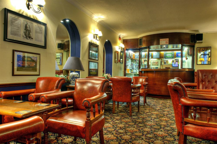 A view of the bar in the Dergvale Hotel on Gardiner Place in Dublin