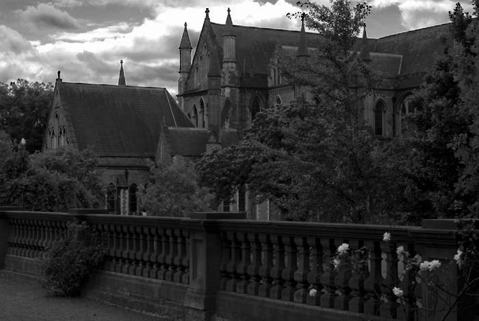 A photograph of St. Patrick's Cathedral in Dublin