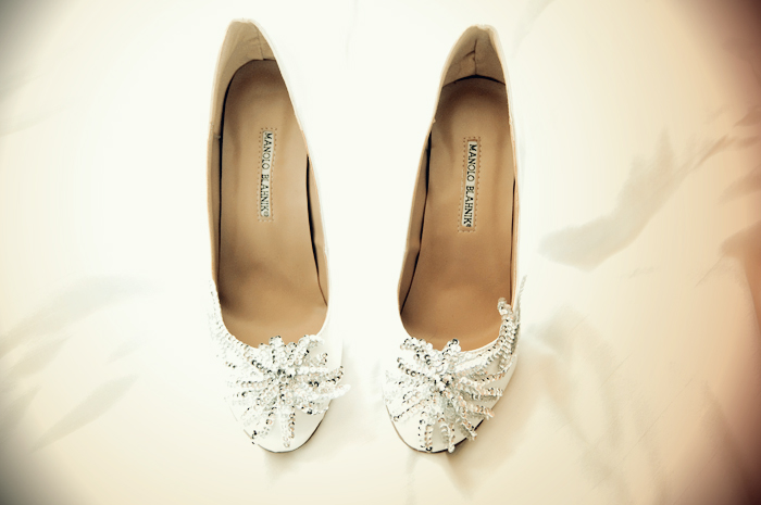 A photograph of the brides shoes