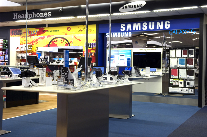 Interiors photograph of Samsung in store installation at DID Electrical in Blanchardstown